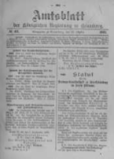 Amtsblatt der K&ouml;niglichen Preussischen Regierung zu Bromberg. 1902.10.23 No.43