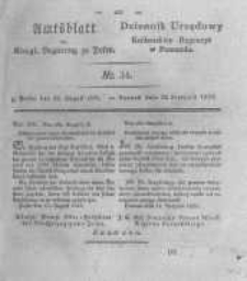 Amtsblatt der K&ouml;niglichen Regierung zu Posen. 1825.08.23 Nro.34