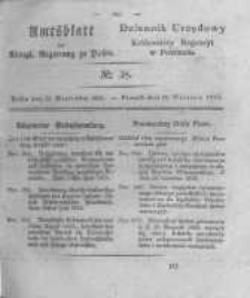 Amtsblatt der K&ouml;niglichen Regierung zu Posen. 1825.09.20 Nro.38