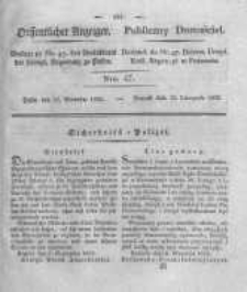 Oeffentlicher Anzeiger. 1825.11.22 Nro.47