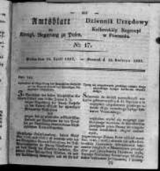 Amtsblatt der K&ouml;niglichen Regierung zu Posen. 1827.04.24 Nro.17