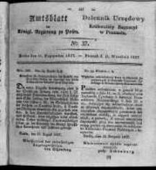 Amtsblatt der K&ouml;niglichen Regierung zu Posen. 1827.09.11 Nro.37