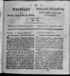 Amtsblatt der K&ouml;niglichen Regierung zu Posen. 1827.09.18 Nro.38