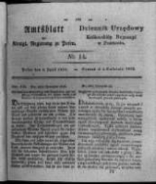 Amtsblatt der K&ouml;niglichen Regierung zu Posen. 1826.04.04 Nro.14