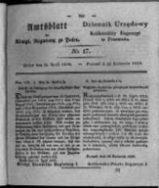 Amtsblatt der K&ouml;niglichen Regierung zu Posen. 1826.04.25 Nro.17