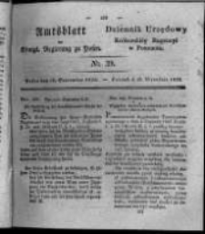 Amtsblatt der K&ouml;niglichen Regierung zu Posen. 1826.09.26 Nro.39