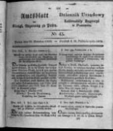 Amtsblatt der K&ouml;niglichen Regierung zu Posen. 1826.10.24 Nro.43