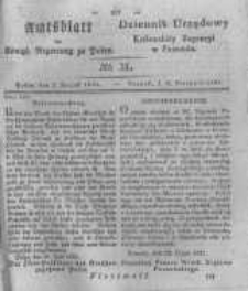 Amtsblatt der K&ouml;niglichen Regierung zu Posen. 1831.08.02 Nro.31