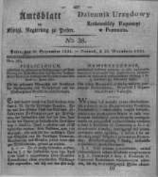 Amtsblatt der K&ouml;niglichen Regierung zu Posen. 1831.09.20 Nro.38