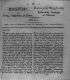 Amtsblatt der K&ouml;niglichen Regierung zu Posen. 1831.11.22 Nro.47