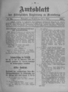 Amtsblatt der K&ouml;niglichen Preussischen Regierung zu Bromberg. 1907.04.04 No.14