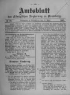 Amtsblatt der Königlichen Preussischen Regierung zu Bromberg. 1907.04.18 No.16