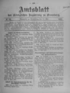 Amtsblatt der K&ouml;niglichen Preussischen Regierung zu Bromberg. 1907.05.23 No.21