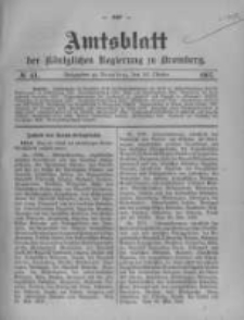 Amtsblatt der K&ouml;niglichen Preussischen Regierung zu Bromberg. 1907.10.10 No.41