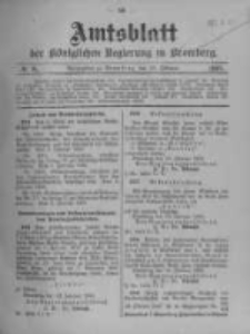 Amtsblatt der K&ouml;niglichen Preussischen Regierung zu Bromberg. 1908.02.20 No.8