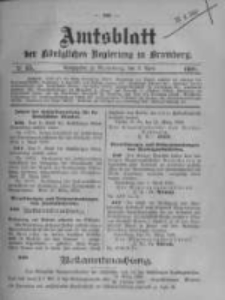 Amtsblatt der K&ouml;niglichen Preussischen Regierung zu Bromberg. 1908.04.09 No.15