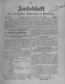 Amtsblatt der K&ouml;niglichen Preussischen Regierung zu Bromberg. 1908.08.27 No.35