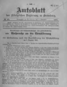 Amtsblatt der K&ouml;niglichen Preussischen Regierung zu Bromberg. 1908.11.05 No.45
