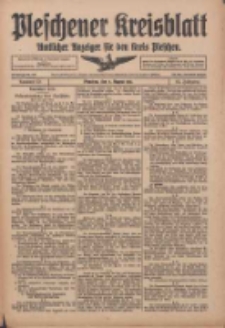Pleschener Kreisblatt: Amtlicher Anzeiger f&uuml;r den Kreis Pleschen 1916.08.02 Jg.64 Nr62