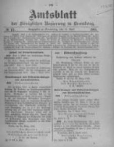 Amtsblatt der K&ouml;niglichen Preussischen Regierung zu Bromberg. 1905.04.13 No.15