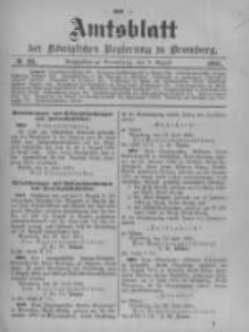 Amtsblatt der K&ouml;niglichen Preussischen Regierung zu Bromberg. 1905.08.03 No.31