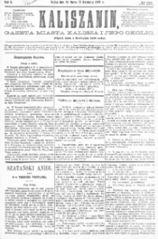 Kaliszanin: gazeta miasta Kalisza i jego okolic 1878.04.05 Nr28