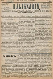 Kaliszanin: gazeta miasta Kalisza i jego okolic 1878.04.09 Nr29