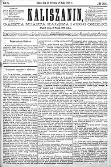 Kaliszanin: gazeta miasta Kalisza i jego okolic 1878.05.03 Nr35