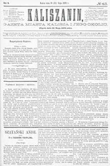 Kaliszanin: gazeta miasta Kalisza i jego okolic 1878.05.31 Nr43