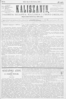 Kaliszanin: gazeta miasta Kalisza i jego okolic 1878.06.14 Nr46
