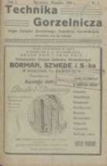 Technika Gorzelnicza: organ Związku Zawodowego Technik&oacute;w Gorzelniczych: poświęcony gorzelnictwu oraz pokrewnym gałęziom przemysłu rolnego i przetw&oacute;rczego 1924 wrzesień R.3 Nr4