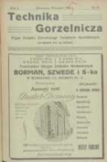 Technika Gorzelnicza: organ Związku Zawodowego Technik&oacute;w Gorzelniczych: poświęcony gorzelnictwu oraz pokrewnym gałęziom przemysłu rolnego i przetw&oacute;rczego 1925 wrzesień R.4 Nr6