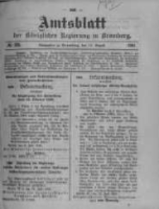 Amtsblatt der K&ouml;niglichen Preussischen Regierung zu Bromberg. 1901.08.15 No.33