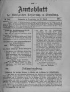 Amtsblatt der K&ouml;niglichen Preussischen Regierung zu Bromberg. 1901.08.22 No.34