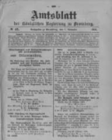 Amtsblatt der K&ouml;niglichen Preussischen Regierung zu Bromberg. 1901.11.07 No.45