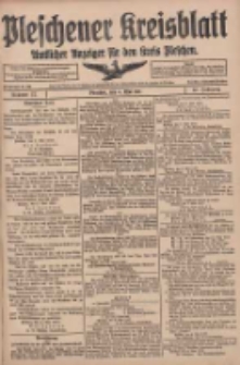 Pleschener Kreisblatt: Amtlicher Anzeiger f&uuml;r den Kreis Pleschen 1917.05.09 Jg.65 Nr37