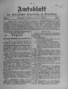 Amtsblatt der K&ouml;niglichen Preussischen Regierung zu Bromberg. 1911.02.16 No.7