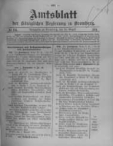 Amtsblatt der K&ouml;niglichen Preussischen Regierung zu Bromberg. 1911.08.24 No.34