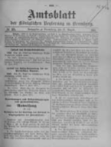 Amtsblatt der Königlichen Preussischen Regierung zu Bromberg. 1911.08.31 No.35