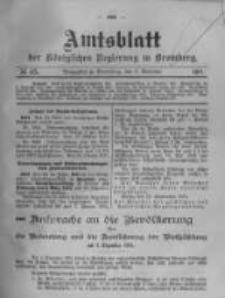 Amtsblatt der K&ouml;niglichen Preussischen Regierung zu Bromberg. 1911.11.02 No.45
