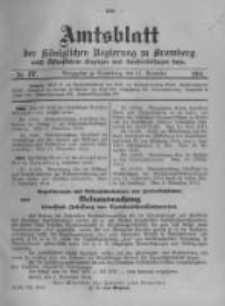 Amtsblatt der K&ouml;niglichen Preussischen Regierung zu Bromberg. 1914.11.21 No.47