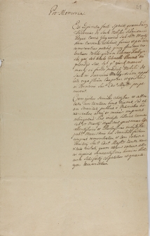 "Pro memoria" doniesienie Fryderyka de Sack do Jana Szembeka o postępkach pułkownika Raczyńskiego w Dzwiersznie z 1727 roku