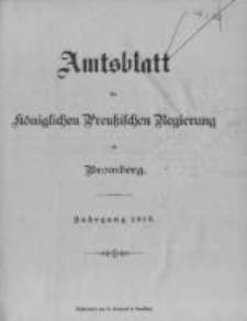 Amtsblatt der K&ouml;niglichen Preussischen Regierung zu Bromberg. 1912.01.04 No.1