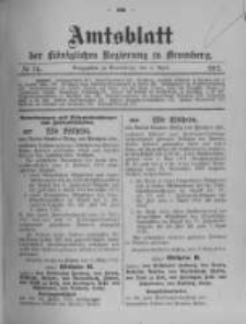 Amtsblatt der K&ouml;niglichen Preussischen Regierung zu Bromberg. 1912.04.04 No.14