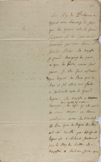 Proiet de la lettre de M. Flemming touchant la paix entre le czar et la Porte