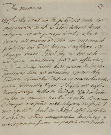 "Pro memoria" dotycząca negocjacji z carem