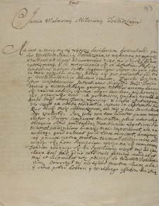 List ksiądza J. Humańskiego (ręką Antoniego Dembowskiego) z 23.IV.1709