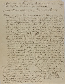 Copia list IMC Xiędza Biskupa Chełmińskiego do Xiędza Humańskiego pisanego z 23.IV.1709