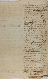Sur le rapport que mr le chancelier a fait a sa Majeste de la lettre du Grand Visir [Mehmed Baltadzi], Sa Majeste ordonn&eacute; d'ecrire a mr le gr general ce qui suit