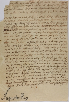 Uniwersał na N sejmik przedsejmowy przez Augusta II o pomocy dla Szwed&oacute;w